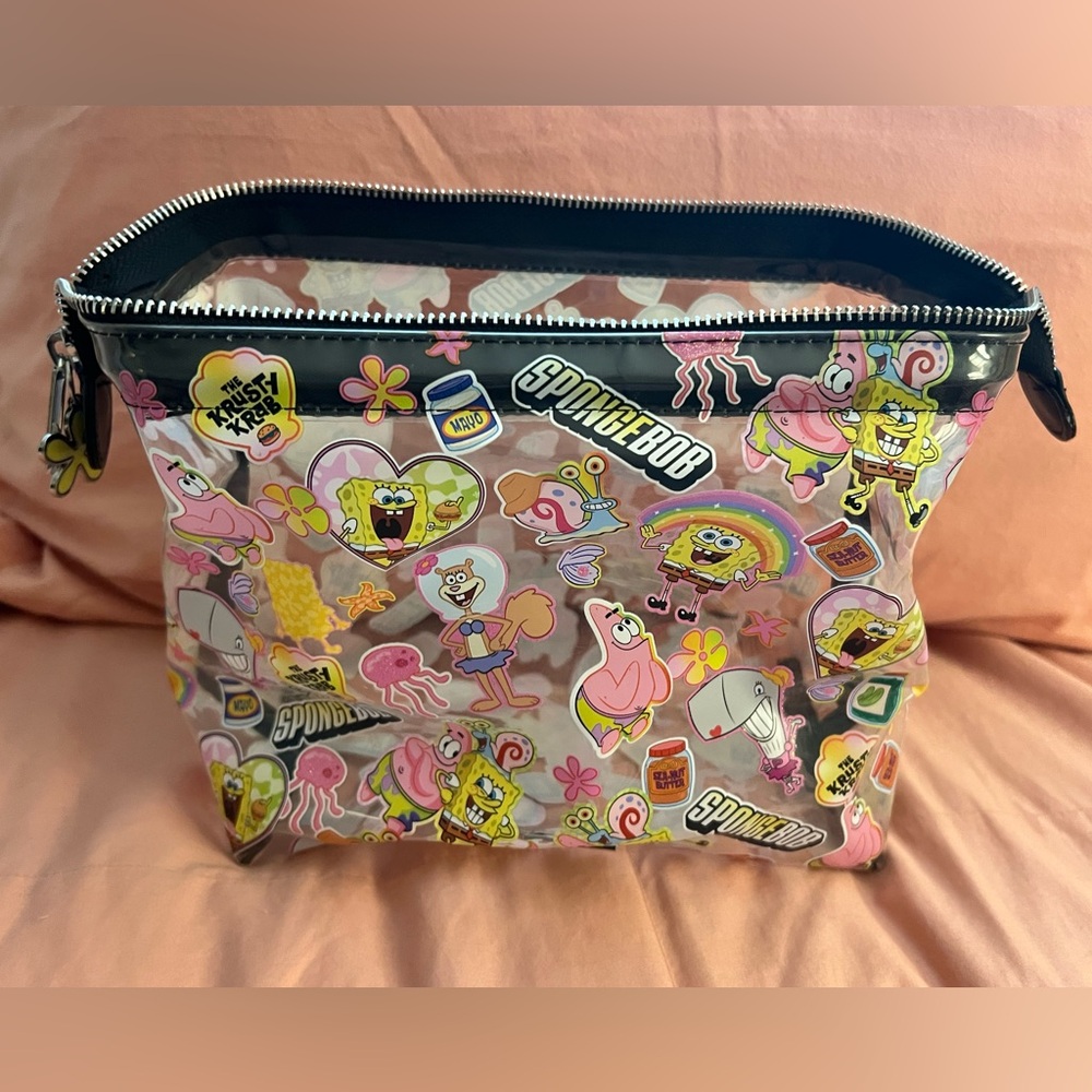 SpongeBob SquarePants Clear Cosmetic Bag - Black and Pink